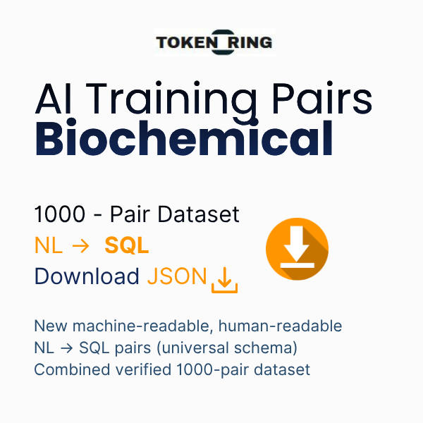 Biochemical NL to SQL 1000-Pair Dataset (CSV or JSON)